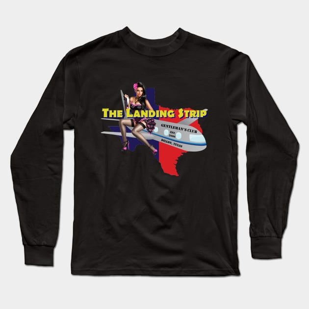 The Landing Strip Gentleman's Club Long Sleeve T-Shirt by FindersFee2020